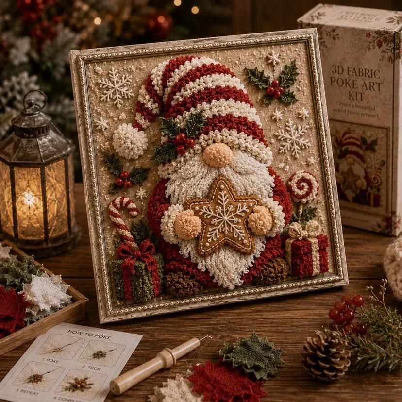 🖼️3D Christmas Fabric Poke Art Kit