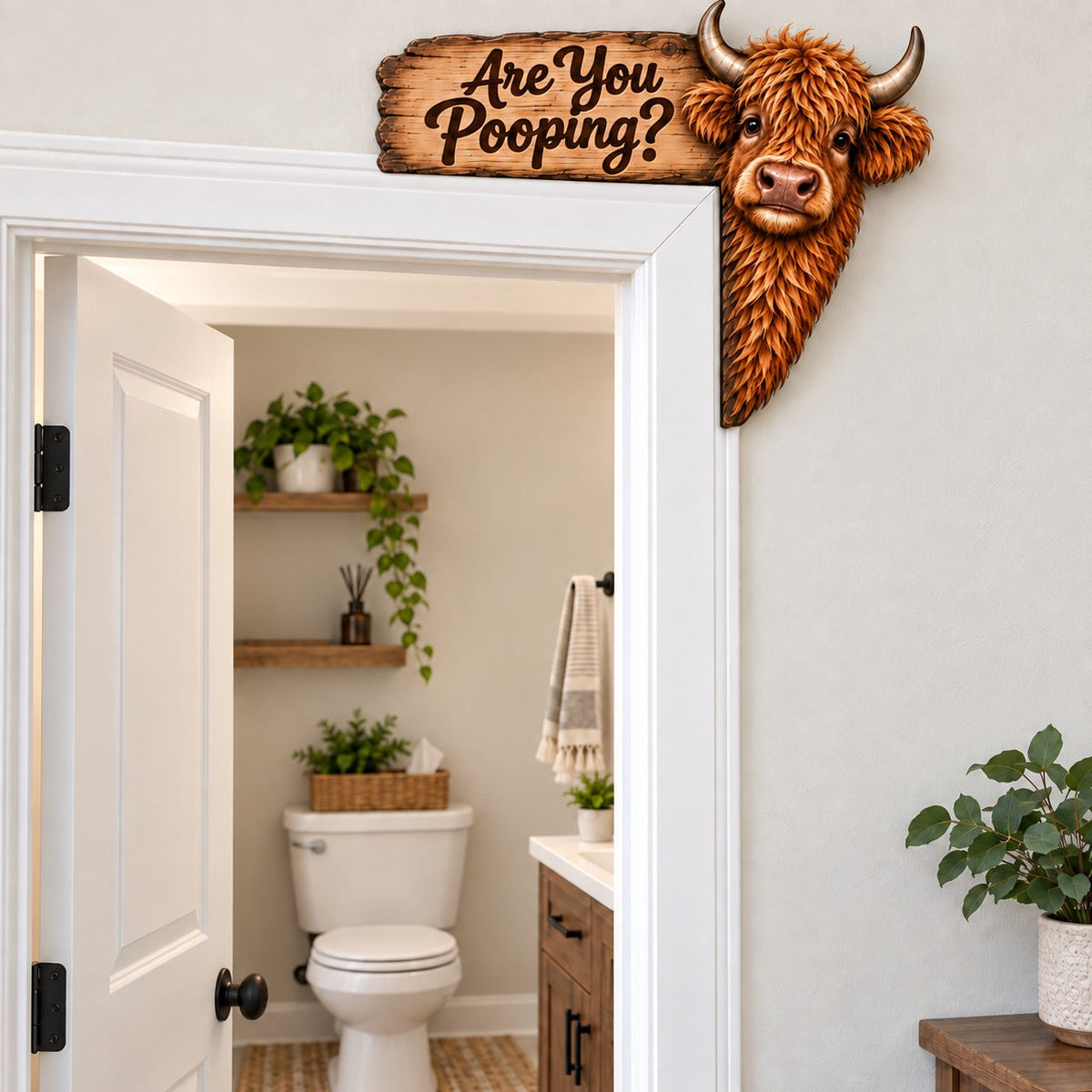 š®Last Day 49% OFF - Funny Highland Cow Door Topper