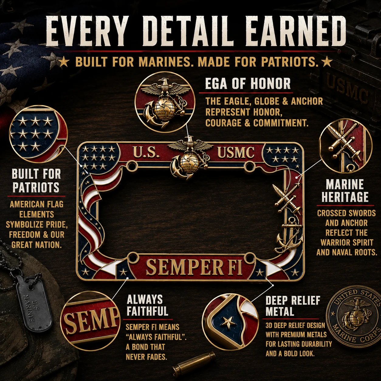 🔥Last Day Promo: 70% OFF 🎖️ - Military Branch Tribute License Plate Frame Collection
