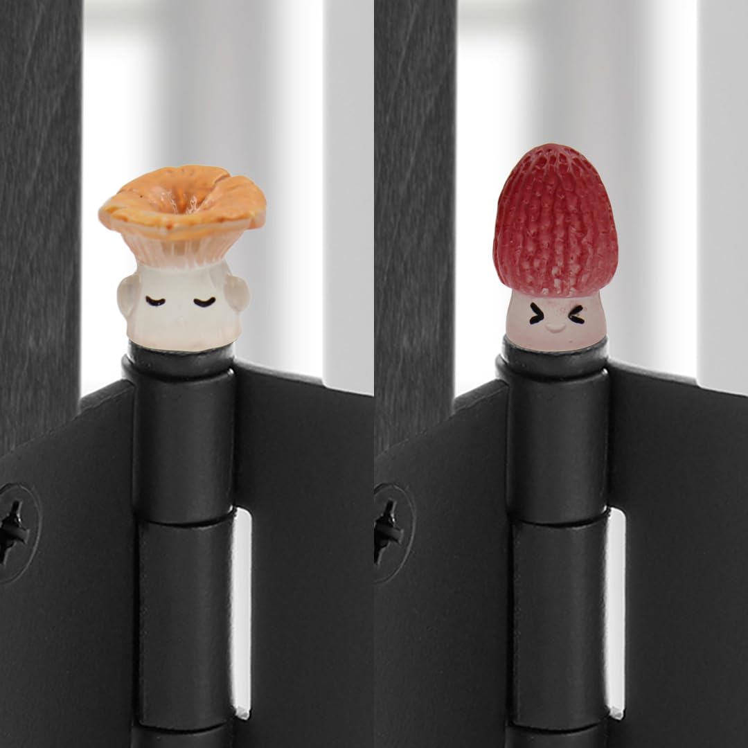 ๐ Magical Mushroom Hinge Heads โ Set of 6 Glow-in-the-Dark Magnetic Door Decor