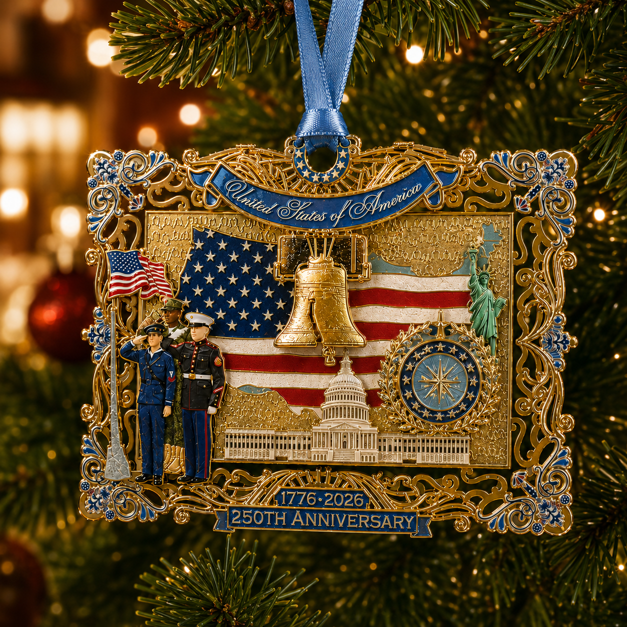 ๐บ๐ธ 250th Anniversary Liberty Heritage Christmas Hanging Ornament