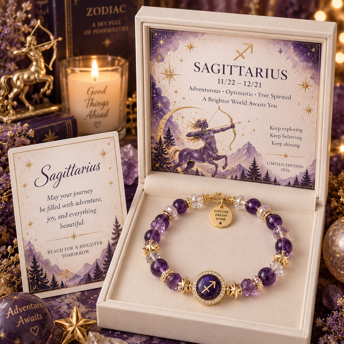 ✨2026 Zodiac Crystal Bracelet | A Meaningful Birthstone Gift Inspired By Your Star Sign