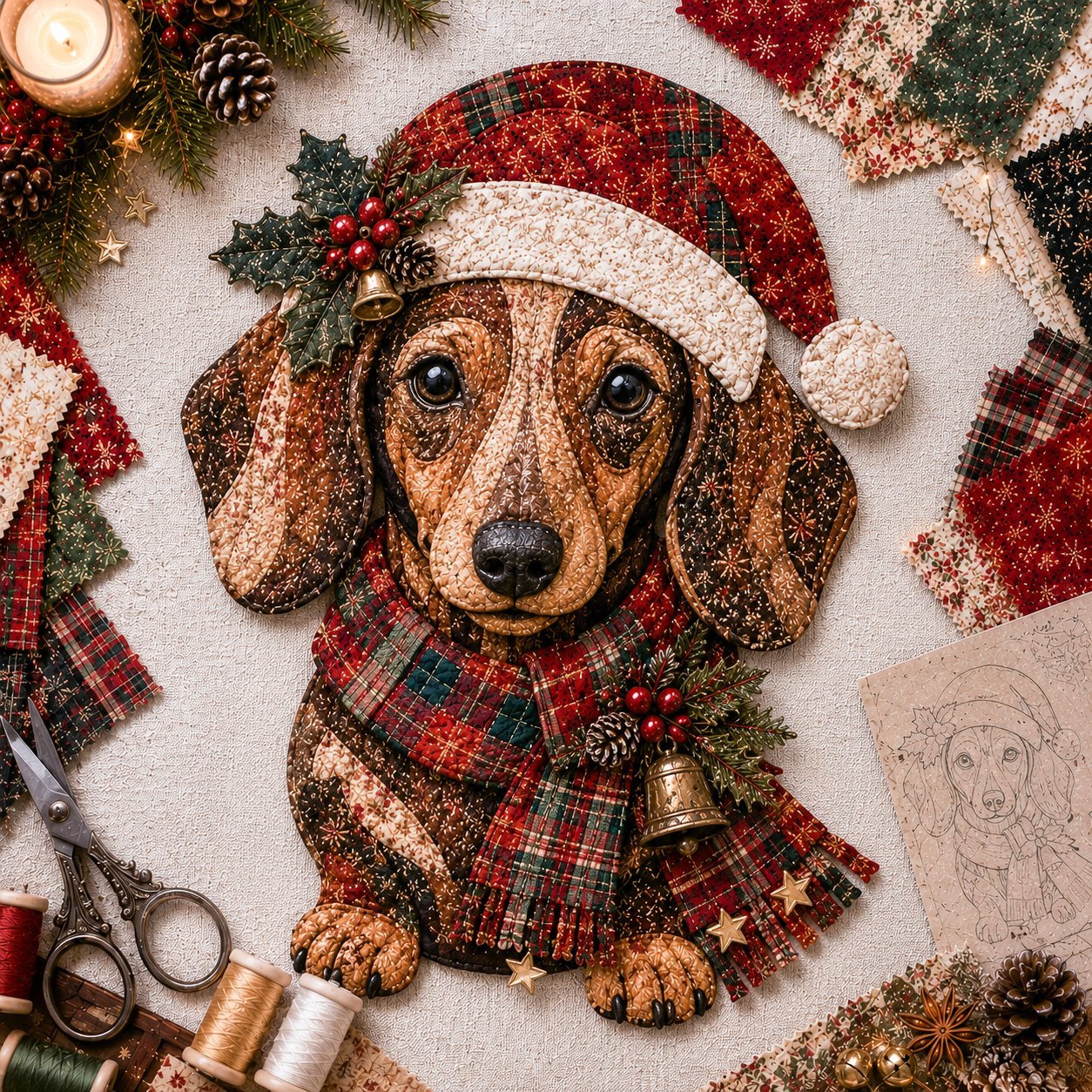 🔥LAST DAY 70% OFF - 🎅Christmas Patchwork Fabric DIY Decor Kit
