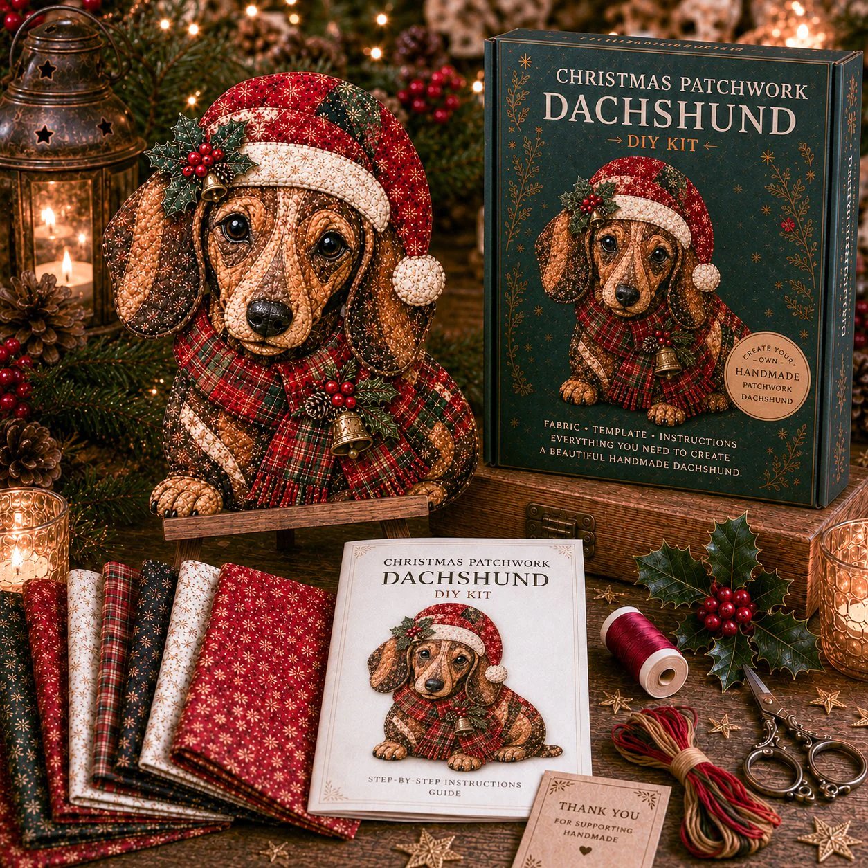 🔥LAST DAY 70% OFF - 🎅Christmas Patchwork Fabric DIY Decor Kit