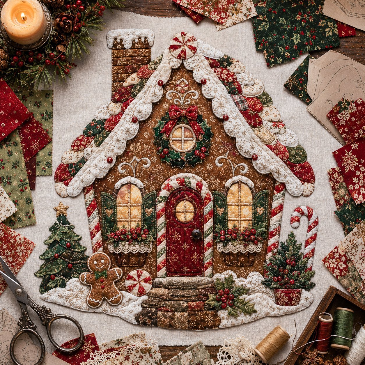 🔥LAST DAY 70% OFF - 🎅Christmas Patchwork Fabric DIY Decor Kit