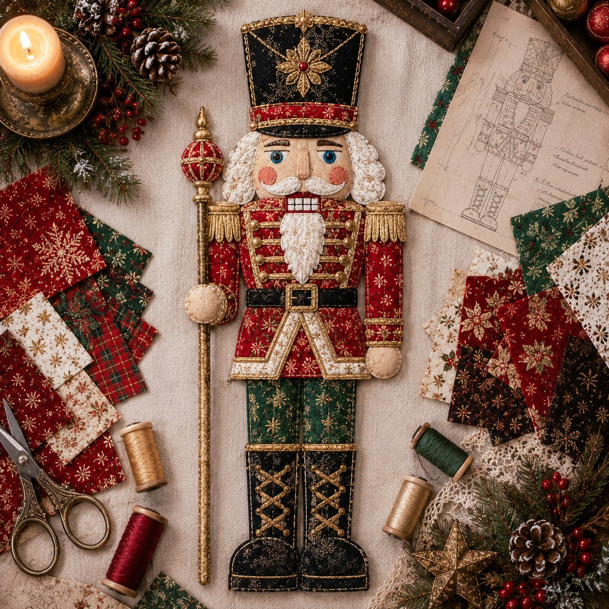 🔥LAST DAY 70% OFF - 🎅Christmas Patchwork Fabric DIY Decor Kit