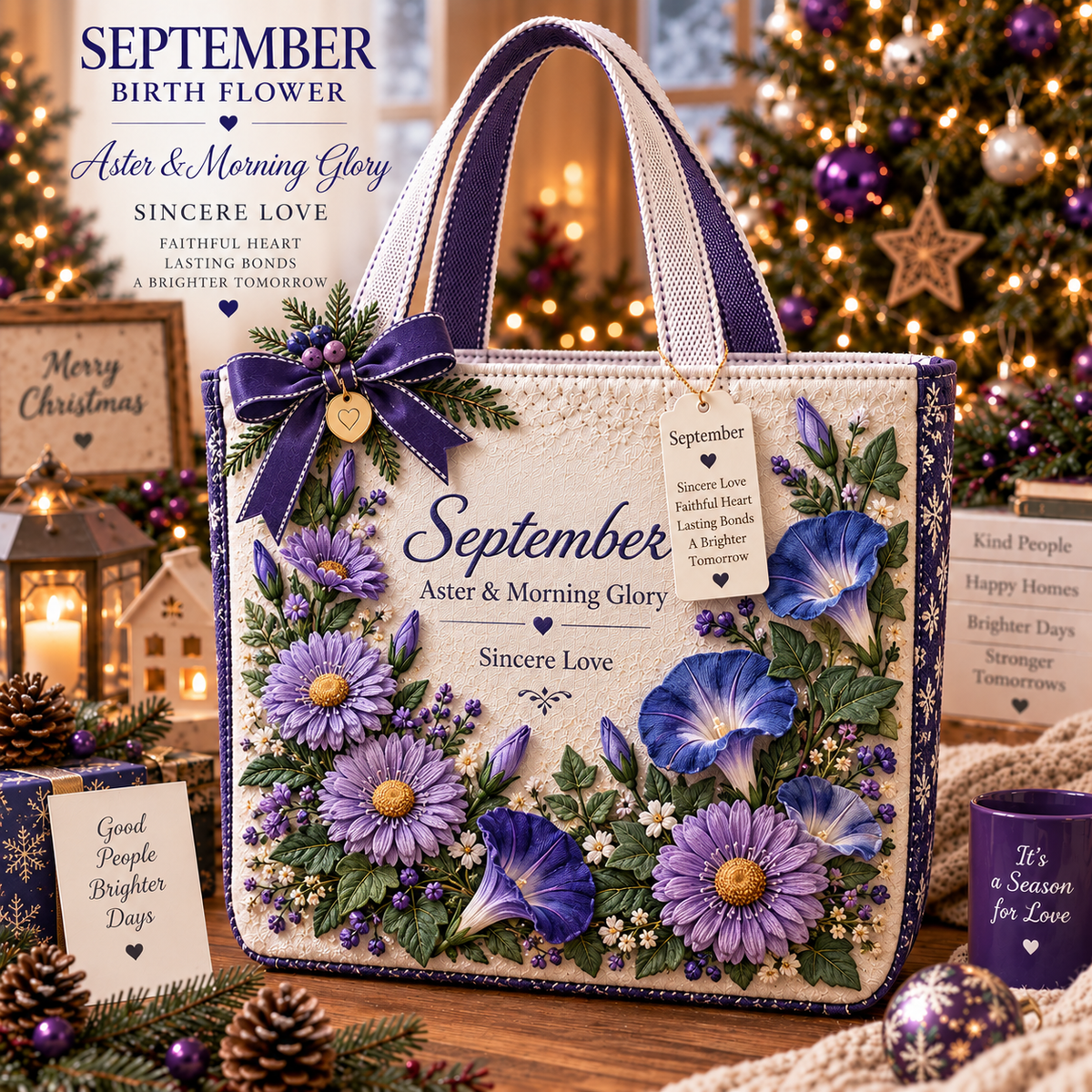 🌸 Birth Month Flower Embroidered Tote Bag – A Meaningful Gift Made for Her