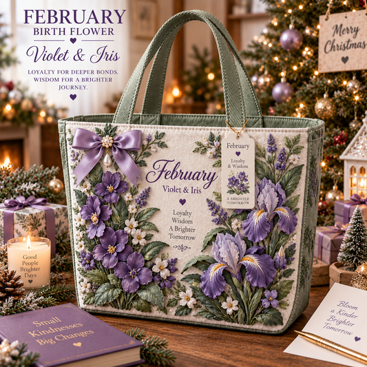 🌸 Birth Month Flower Embroidered Tote Bag – A Meaningful Gift Made for Her