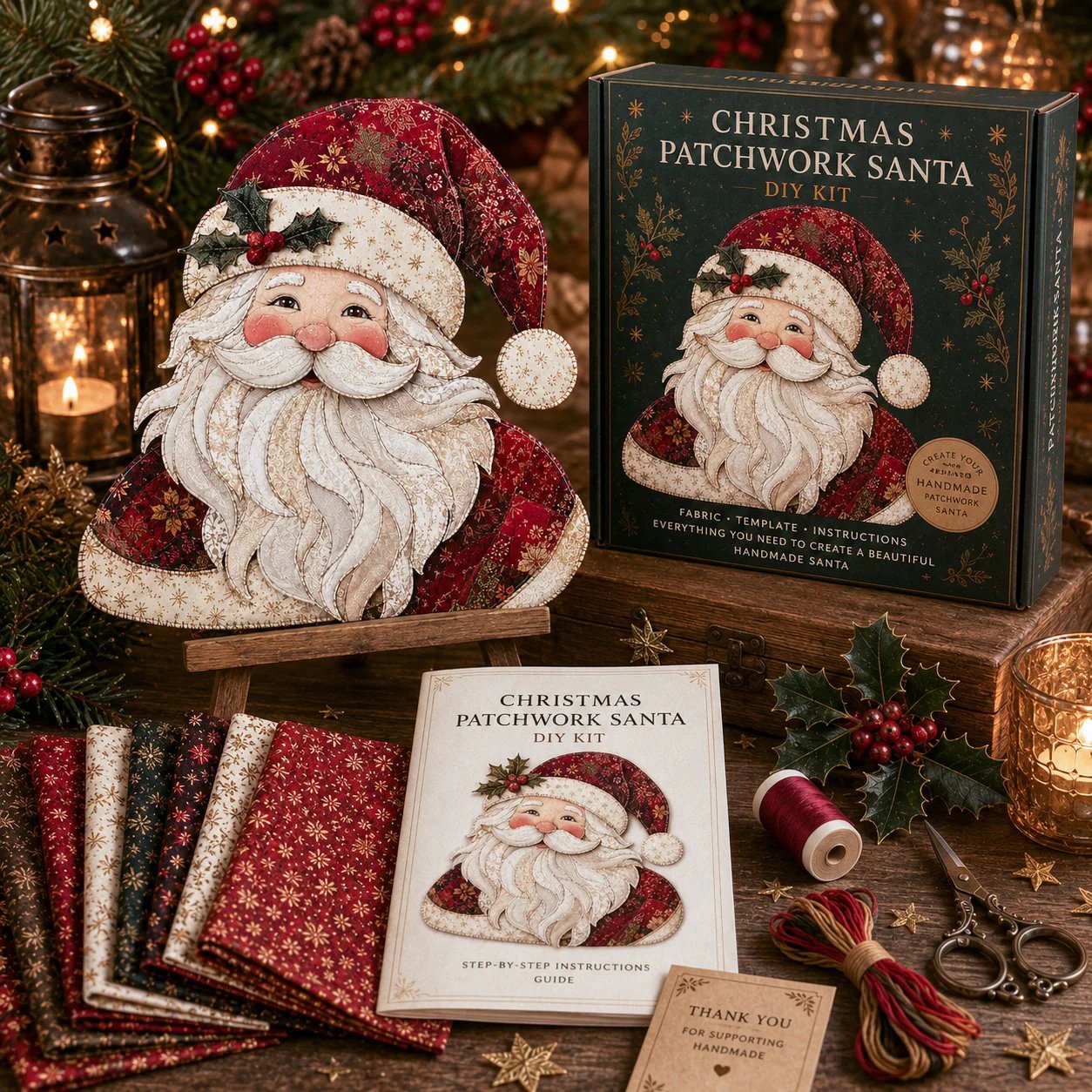 🔥LAST DAY 70% OFF - 🎅Christmas Patchwork Fabric DIY Decor Kit