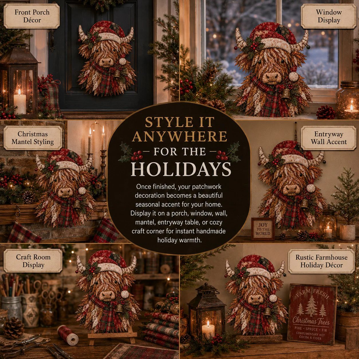 🔥LAST DAY 70% OFF - 🎅Christmas Patchwork Fabric DIY Decor Kit