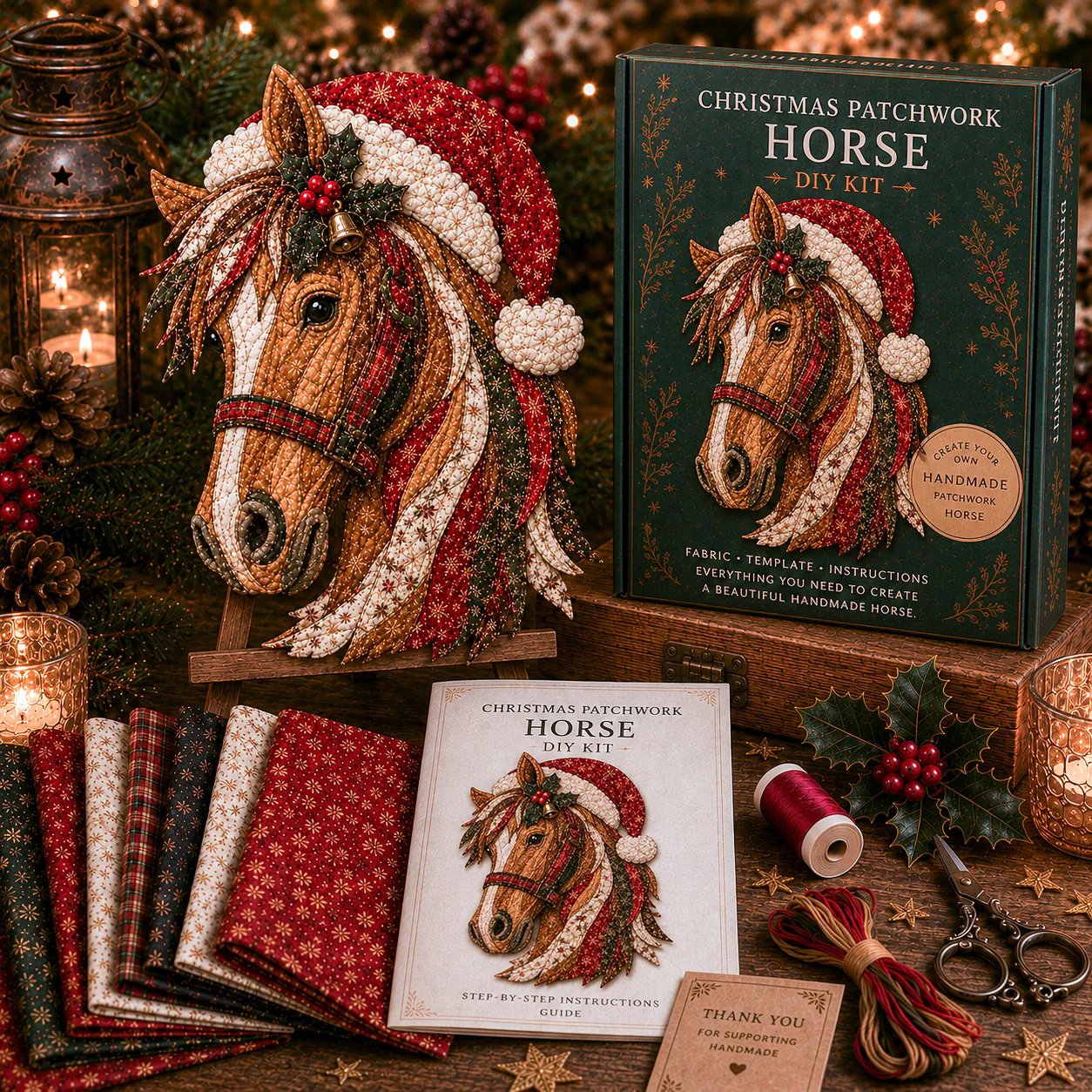 🔥LAST DAY 70% OFF - 🎅Christmas Patchwork Fabric DIY Decor Kit