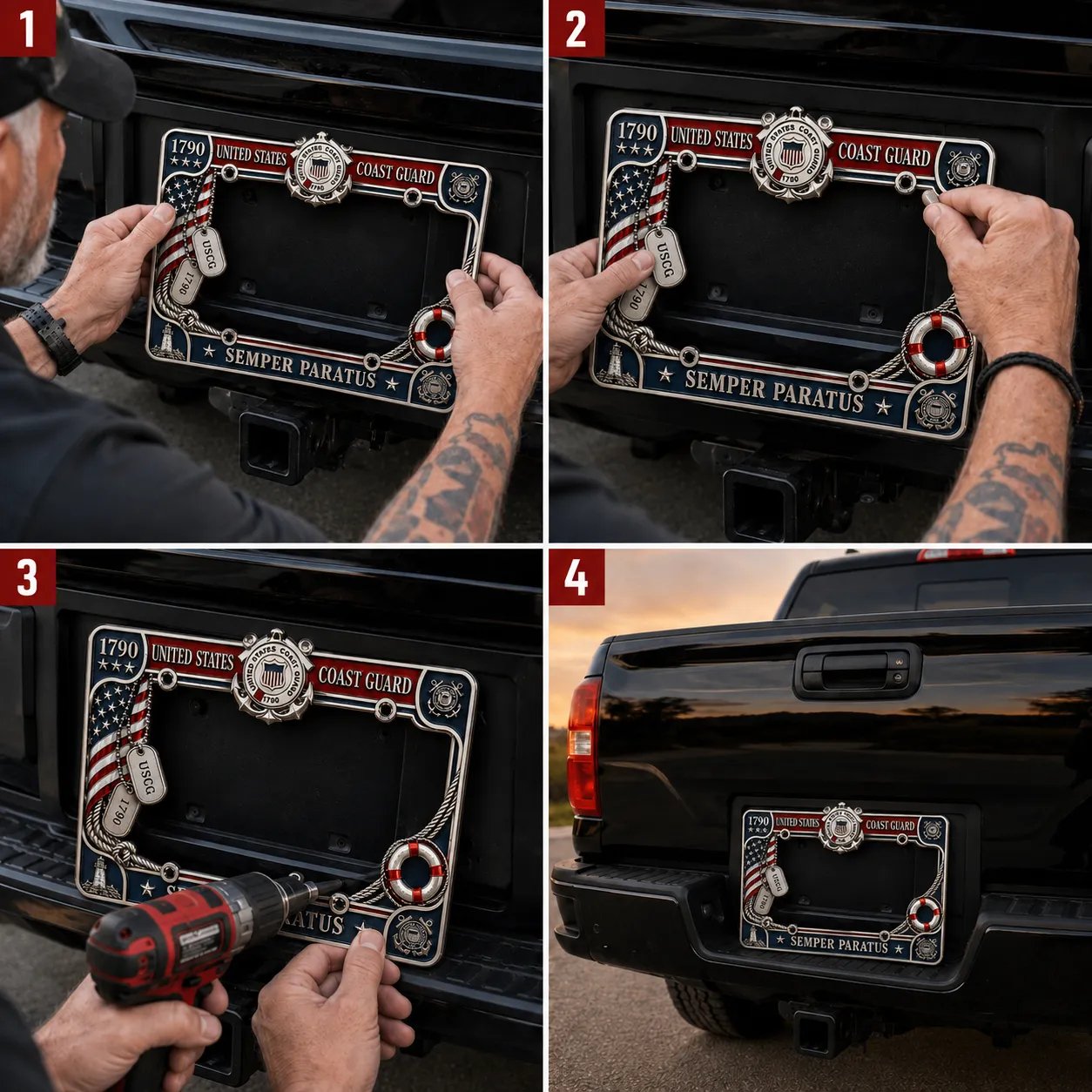🔥 Last Day 49% OFF - U.S. Coast Guard “Semper Paratus” License Plate Frame ⚓