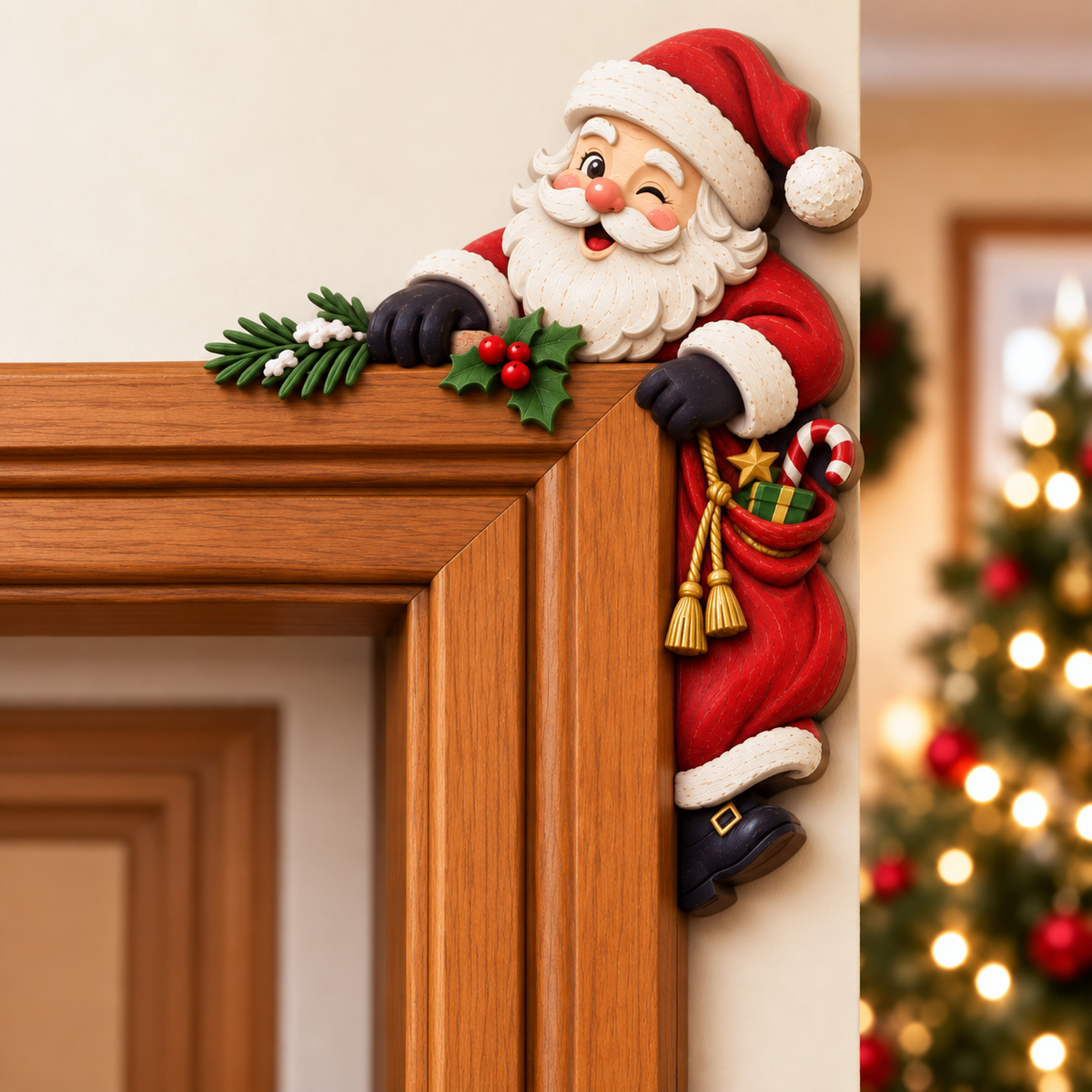 Christmas Peekaboo Door Frame Corner Decor 🎄🎅