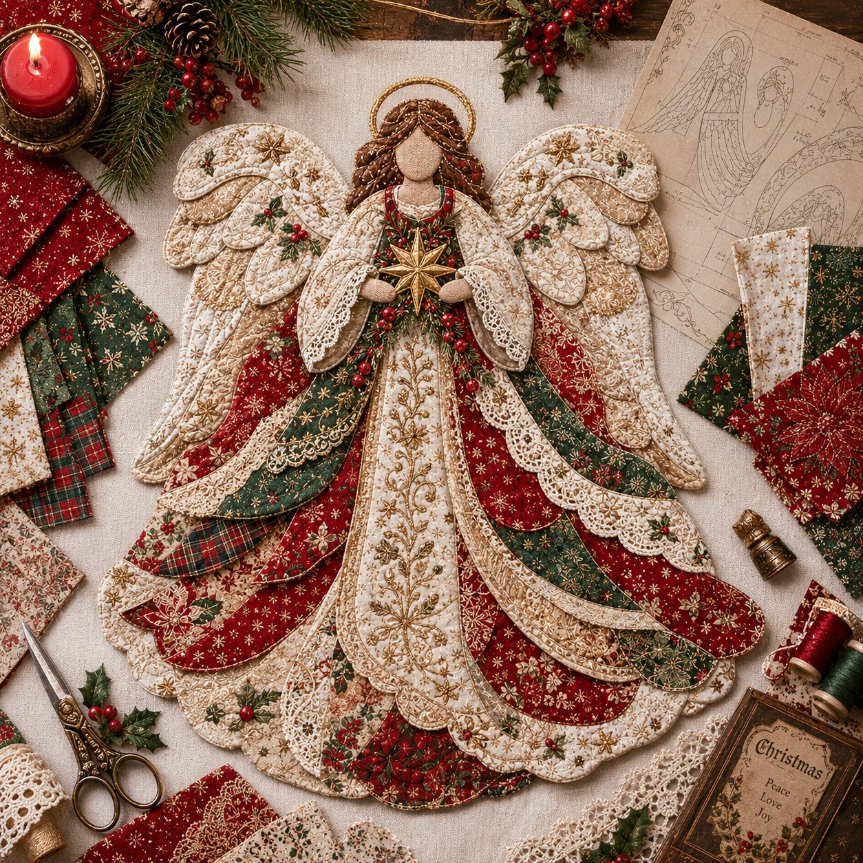 🔥LAST DAY 70% OFF - 🎅Christmas Patchwork Fabric DIY Decor Kit