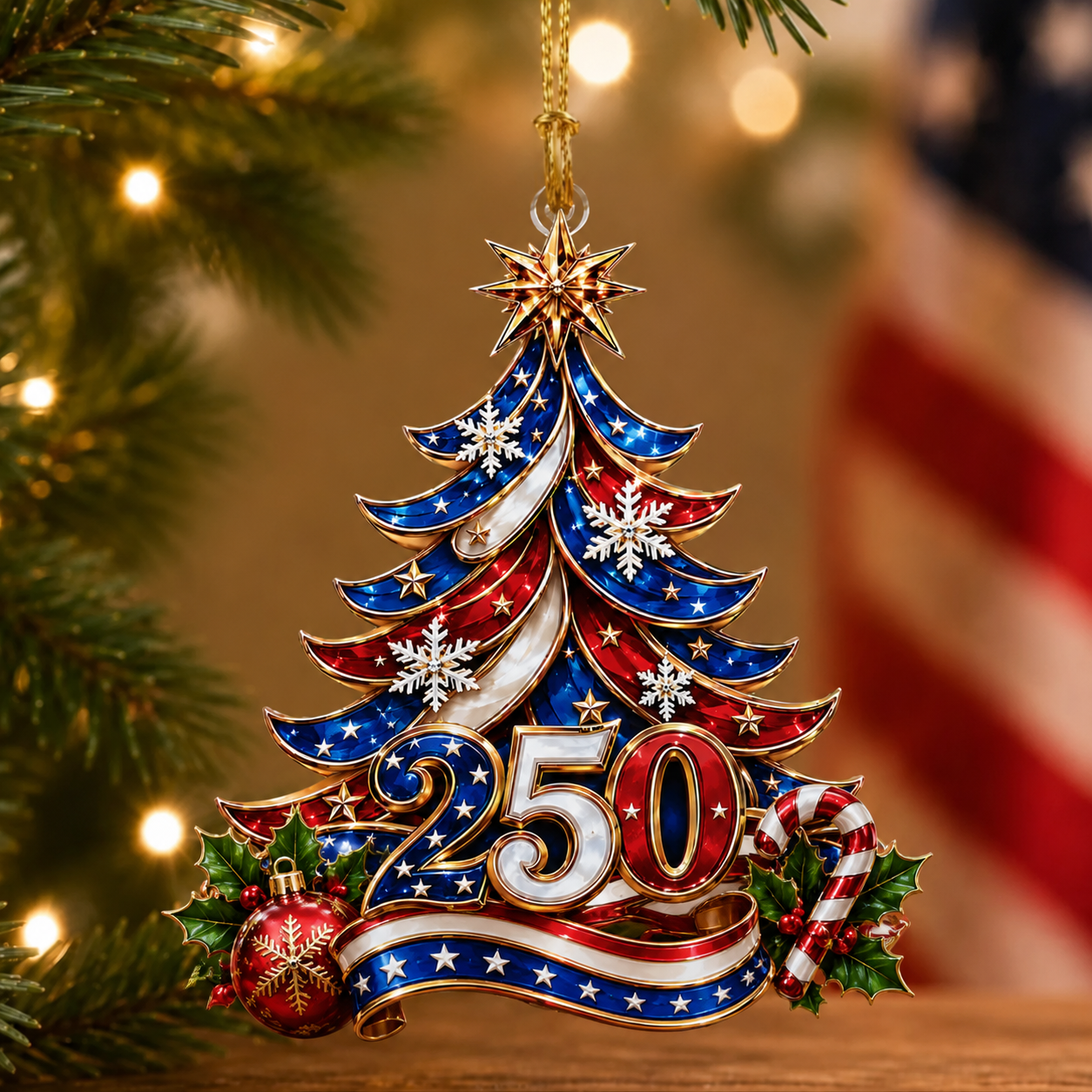 ⏰LIMITED TIME 70% OFF!🔥USA 250th Anniversary Christmas Ornament