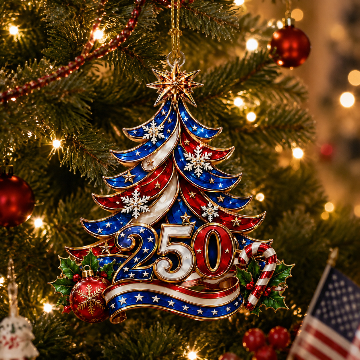 ⏰LIMITED TIME 70% OFF!🔥USA 250th Anniversary Christmas Ornament