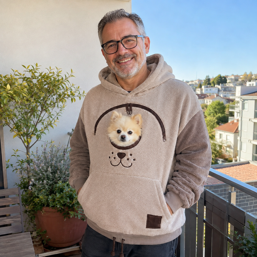 🛸⏳LIMITED TIME 50% OFF! 🔥🐕 Cozy Fleece Pet BondingPouch Hoodie - Warm &Supportive Small Pet CarrierClothing