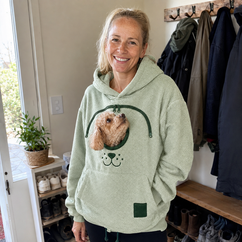 🛸⏳LIMITED TIME 50% OFF! 🔥🐕 Cozy Fleece Pet BondingPouch Hoodie - Warm &Supportive Small Pet CarrierClothing