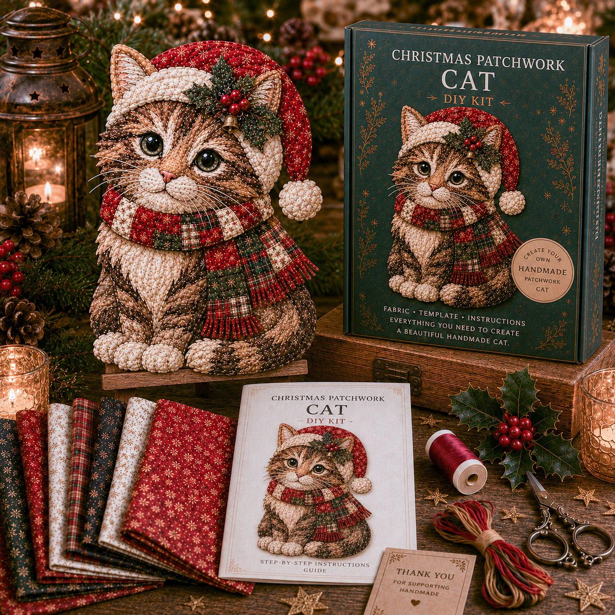 🔥LAST DAY 70% OFF - 🎅Christmas Patchwork Fabric DIY Decor Kit