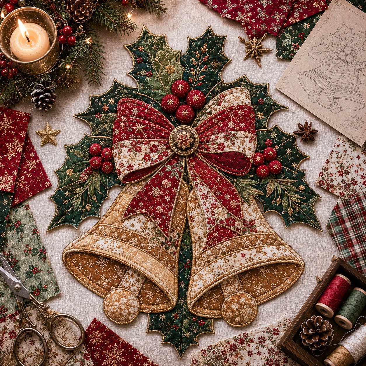 🔥LAST DAY 70% OFF - 🎅Christmas Patchwork Fabric DIY Decor Kit