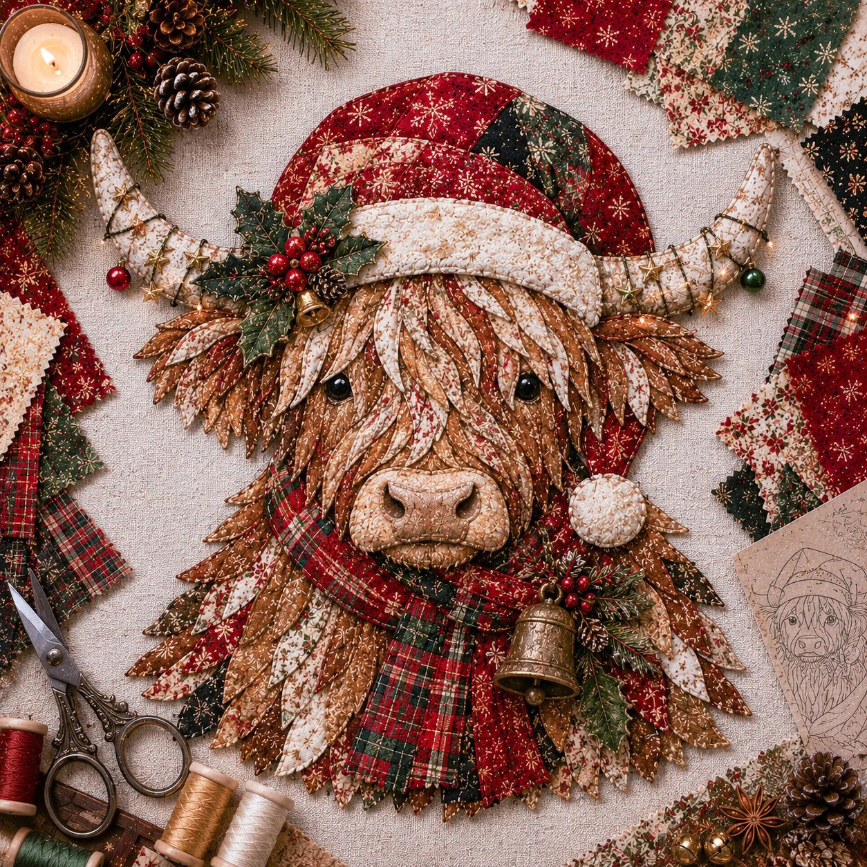 🔥LAST DAY 70% OFF - 🎅Christmas Patchwork Fabric DIY Decor Kit
