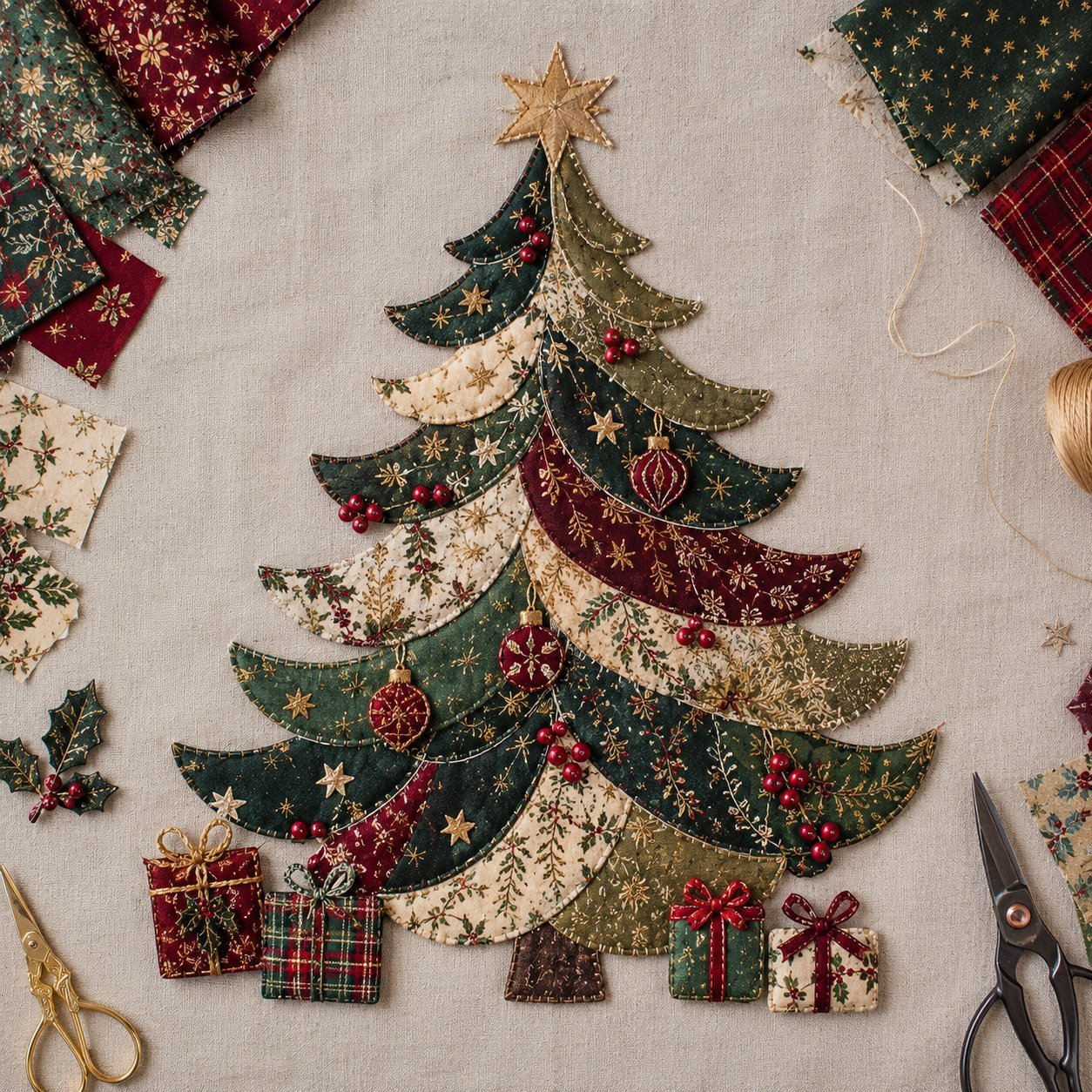 🔥LAST DAY 70% OFF - 🎅Christmas Patchwork Fabric DIY Decor Kit