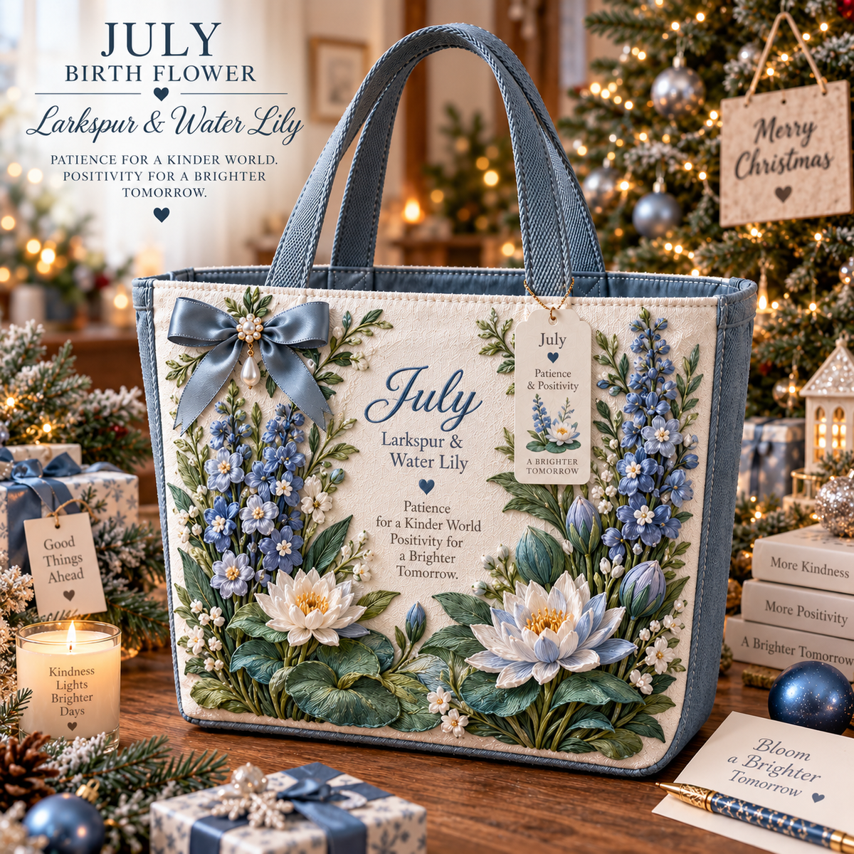 🌸 Birth Month Flower Embroidered Tote Bag – A Meaningful Gift Made for Her