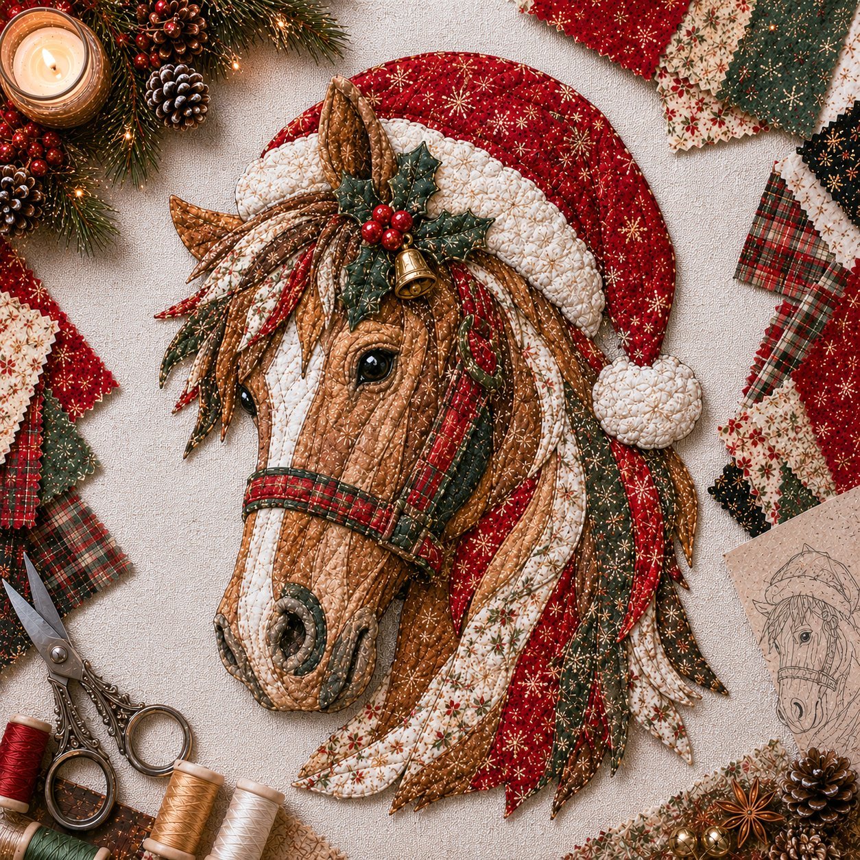 🔥LAST DAY 70% OFF - 🎅Christmas Patchwork Fabric DIY Decor Kit