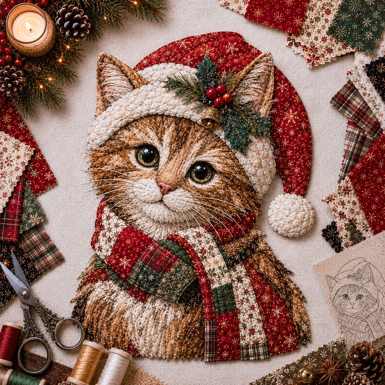 🔥LAST DAY 70% OFF - 🎅Christmas Patchwork Fabric DIY Decor Kit