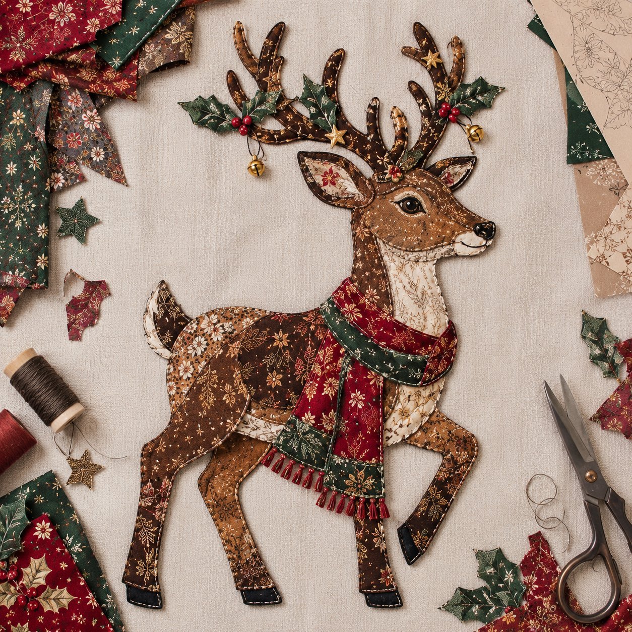 🔥LAST DAY 70% OFF - 🎅Christmas Patchwork Fabric DIY Decor Kit